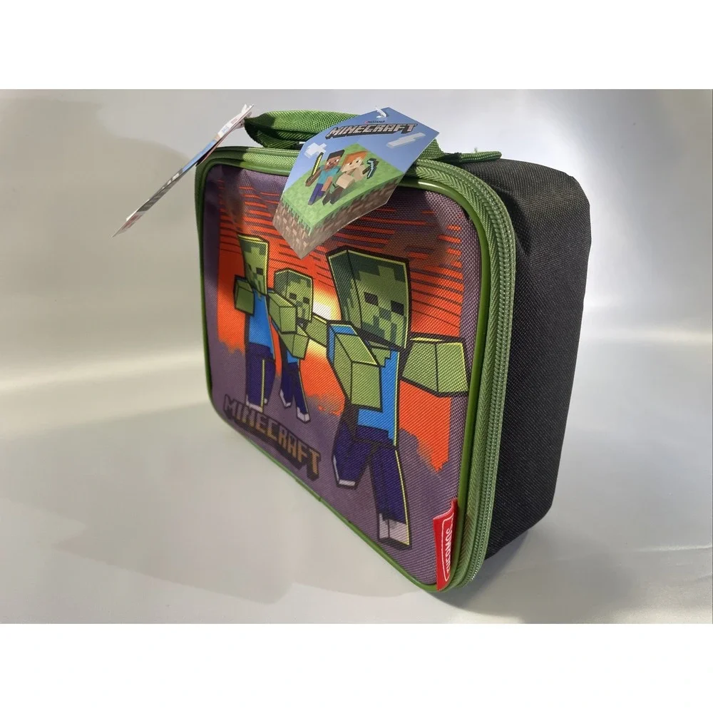 Minecraft Creeper Soft Insulated Back to School Lunchbox Thermos 2021 Mojang NEW